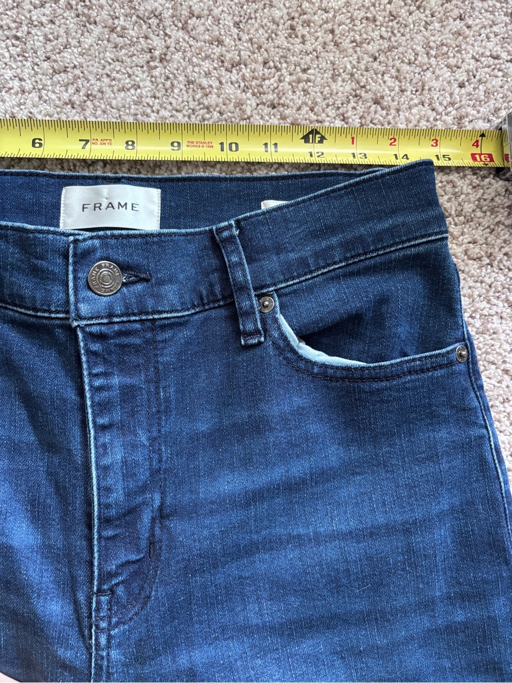 FRAME Le Slim Palazzo-Trick Wide Leg High Rise Designer Dark Wash Jeans Size 29 - Picture 11 of 14